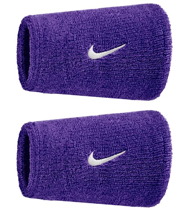 Nike Swoosh Doublewide Wristband 2 Pack - (Purple)