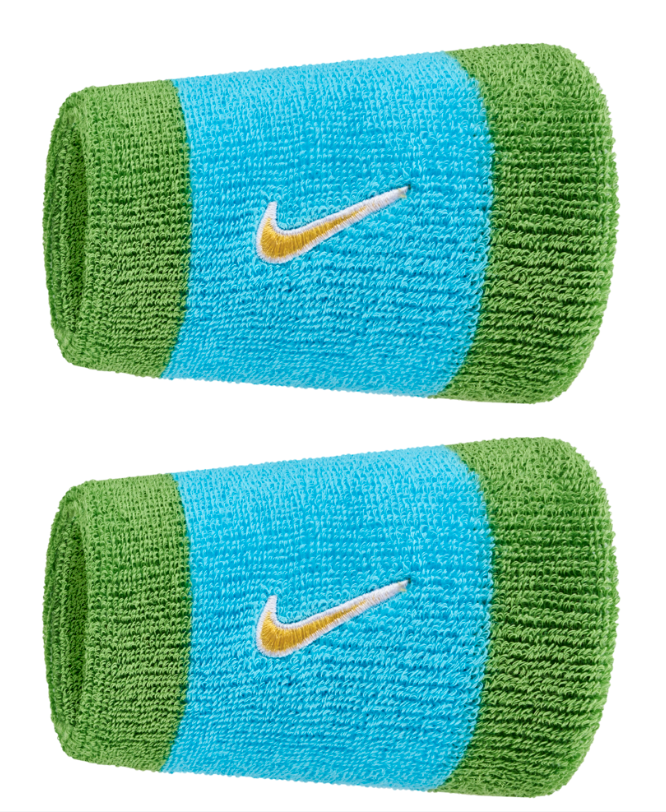 Nike Swoosh Doublewide Wristband 2 Pack - (Green/Mint)