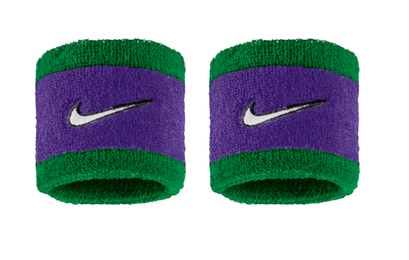Nike Swoosh Wristband 2 Pack - (Green/Purple)