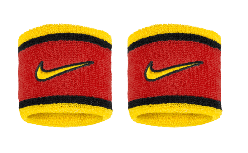 Nike Swoosh Wristband 2 Pack - (Yellow/Red/Black)