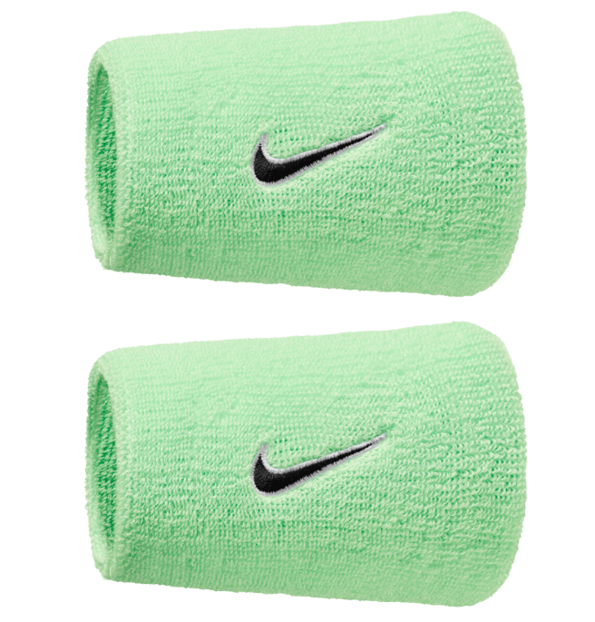 Nike Swoosh Doublewide Wristband 2 Pack - (Mint Green)