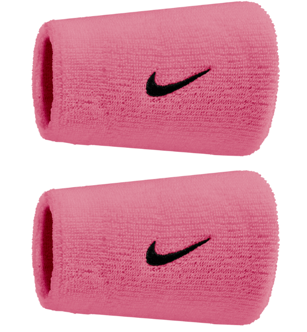 Nike Swoosh Doublewide Wristband 2 Pack - (Pink)