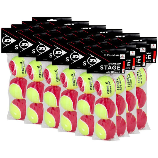 Dunlop Stage 3 Red Case (24 Cans) - 3 Ball Sleeve