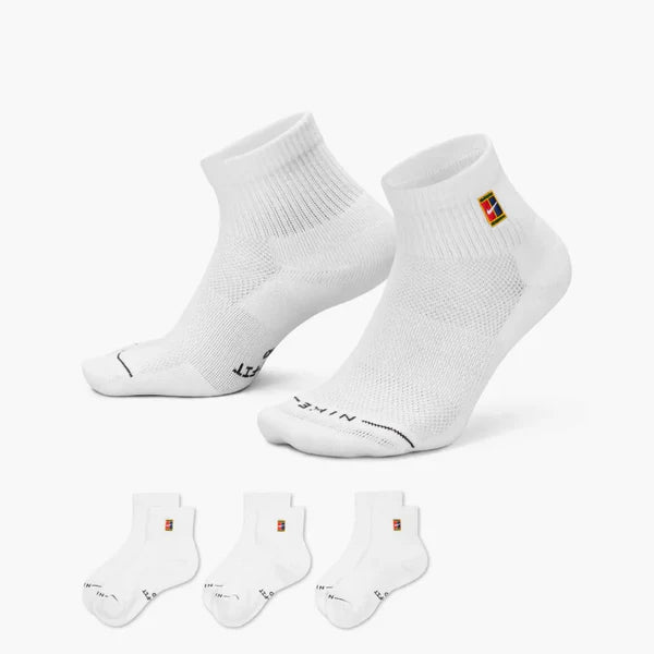 Nike Court Everyday Elevated Ankle Socks (3 pack) (White)