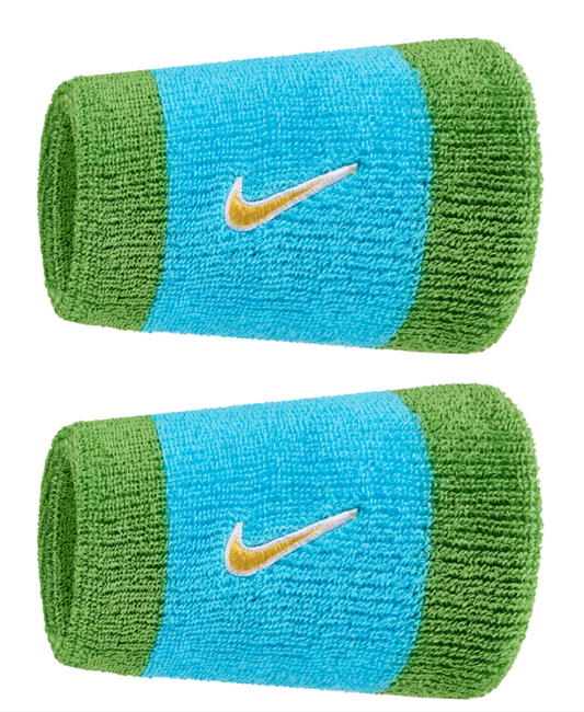Nike Swoosh Doublewide Wristband 2 Pack - (Green/Mint)
