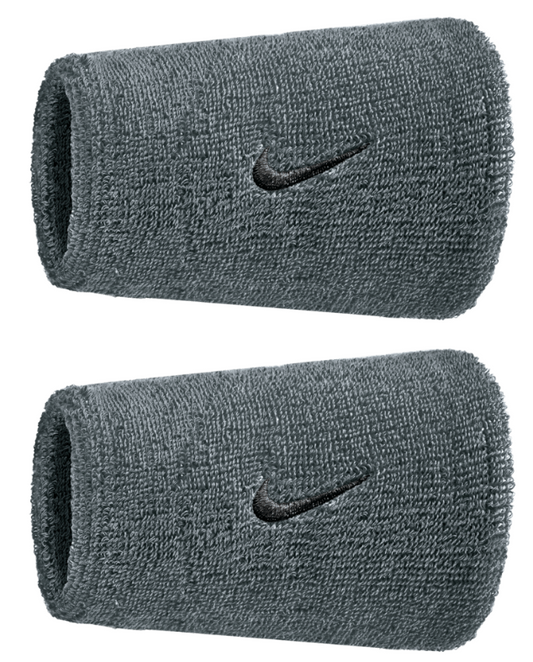 Nike Swoosh Doublewide Wristband 2 Pack - (Grey)