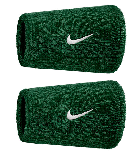 Nike Swoosh Doublewide Wristband 2 Pack - (Green)
