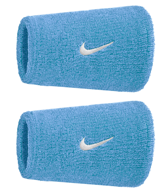 Nike Swoosh Doublewide Wristband 2 Pack - (Light Blue)