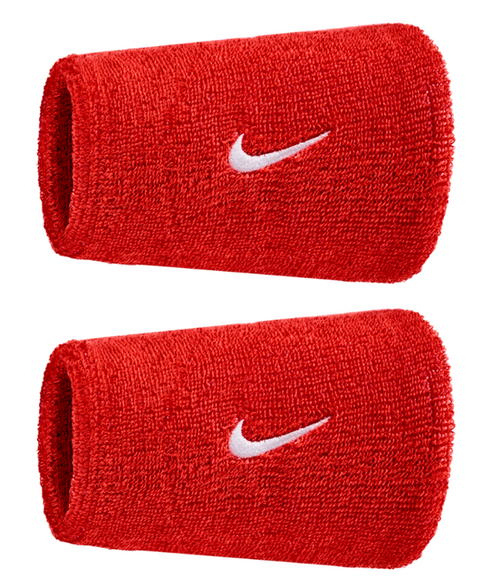 Nike Swoosh Doublewide Wristband 2 Pack - (Red)