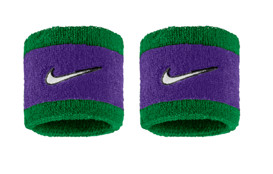 Nike Swoosh Wristband 2 Pack - (Green/Purple)