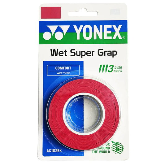 Yonex Wet Super Grap Overgrip 3 Pack (Win Red)