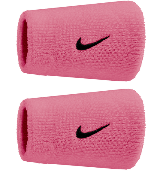 Nike Swoosh Doublewide Wristband 2 Pack - (Pink)