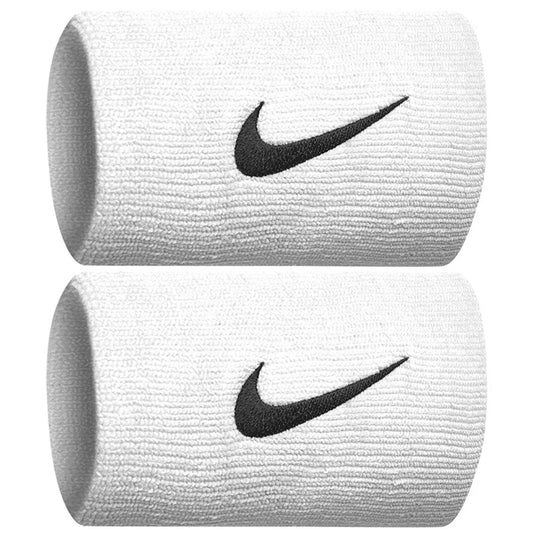 Nike Swoosh Doublewide Wristband 2 Pack - (White)