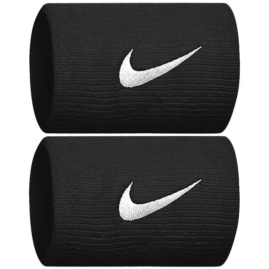 Nike Swoosh Doublewide Wristband 2 Pack - (Black)