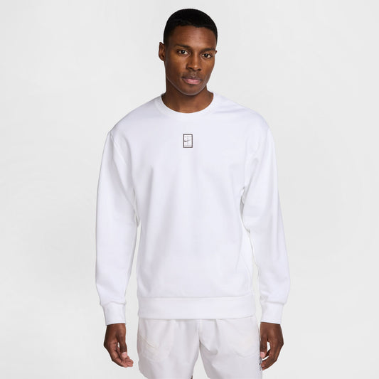 Nike Court Dri-Fit Fleece Heritage Crew Men’s (White)